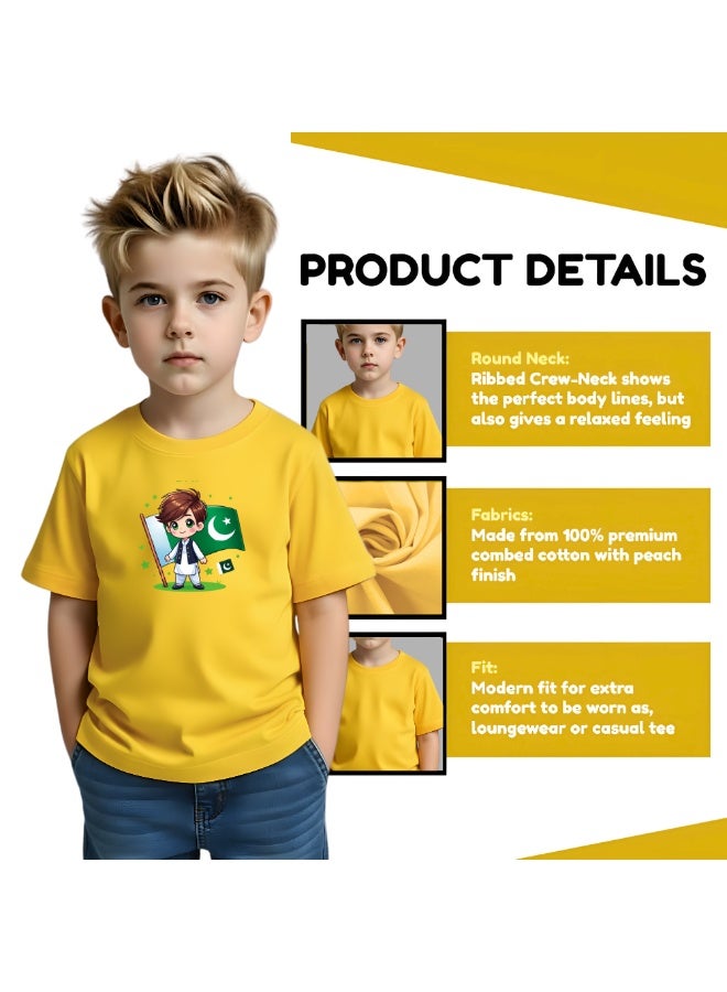 Pakistan Independence Day Kids Boys T-Shirt – Short Sleeve RoundNeck Cotton Tshirt-Ideal for Independence Day Celebrations,School Events - Image 4